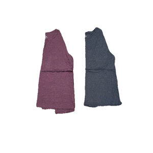 Womens Long Sleeve T-Shirts Set of 2 Size XL Purple Grey Soft Comfortable